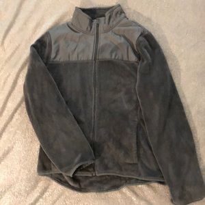 Gray Soft and Plush Zip Up Sweatshirt